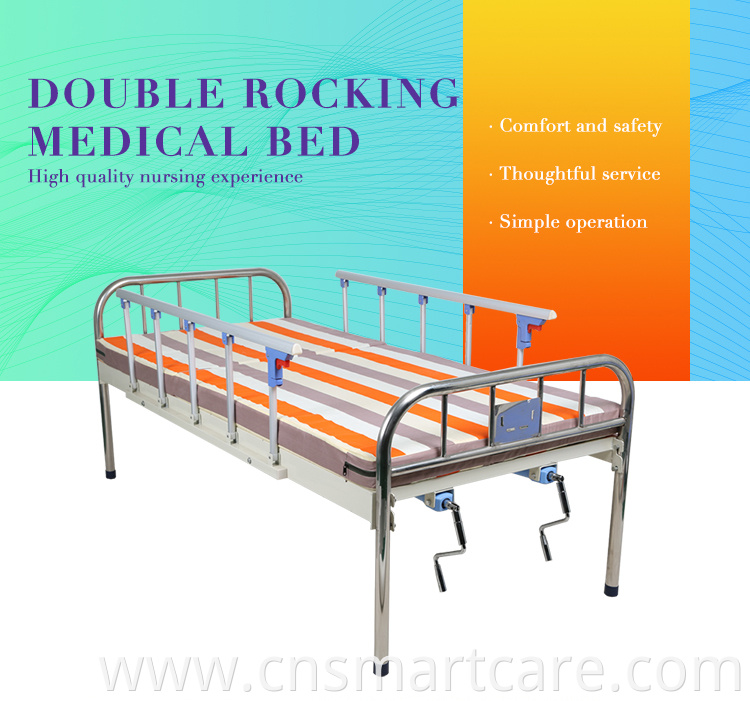 Disabled Nursing Manual Adjustable Metal Home Care Bed With Toilet